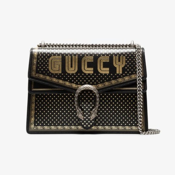 Gucci Dionysus Sega Moon Stars Shoulder Bag in Black with hand painted gold leaf - Picture 7 of 16